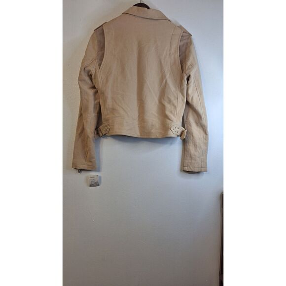 BLANK NYC Tan Suede Motorcycle Bomber Jacket Women's M Biker NEW Grunge NWT - Picture 2 of 7